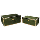 Set 2 Scatole in Legno verde rettangolare 