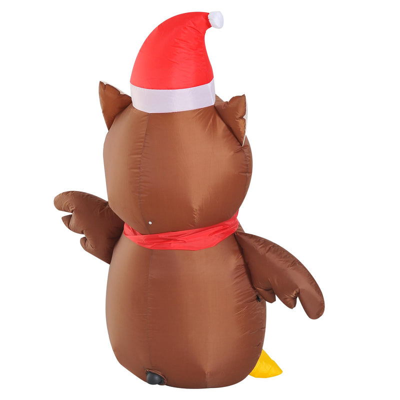 Decorazione Natale Gufo Gonfiabile Gigante Luminoso Marrone 90x50x120 cm 