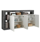 Madia Mogol 4 ante bianco lucido ossido 184x42x93H cm