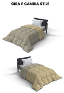 Trapunta Invernale Double Face 300gr in Microfibra Tortora\/Panna Varie Misure