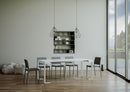 Consolle Allungabile 90-300x40x77 cm Tecno Bianco Frassino telaio Bianco