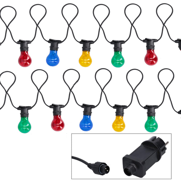 prezzo Set 10 Lampadine di Vetro a Catena 5m per Esterno Multicolor
