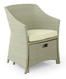 Set Salotto da Giardino Tavolino 2 Poltrone e 2 Poggiapiedi in Rattan Kraus Vasari Beige