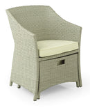 Set Salotto da Giardino Tavolino 2 Poltrone e 2 Poggiapiedi in Rattan Kraus Vasari Beige