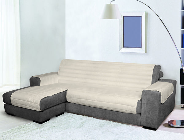 online Copridivano Trapuntato con Penisola Sinistra Seduta in Microfibra Panna Varie Misure