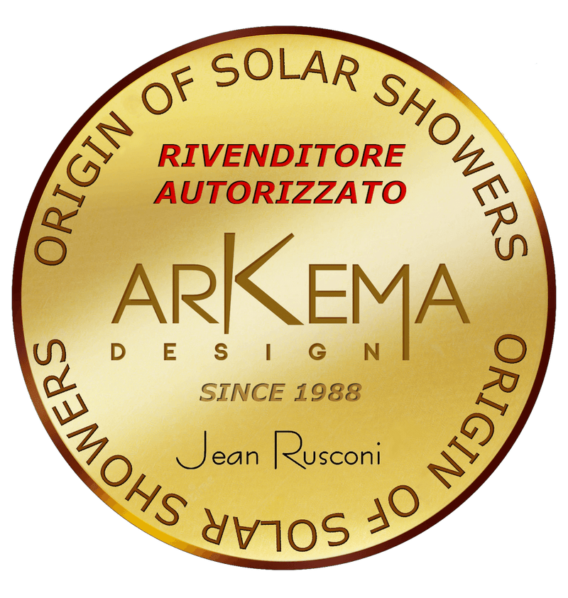 Doccia Solare da Esterno Giardino 25L Miscelatore Temporizzato e Lavapiedi Arkema Jolly Vari Colori