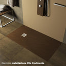 Piatto Doccia in Pietra  Pedrinelli Ardesia Stone Side Marrone Varie Misure