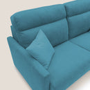 Divano Letto 3 Posti 196x102x97 cm in Tessuto Azzurro