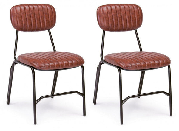 prezzo Set 2 Sedie 44x55x78h cm Debbie Arancio Scuro Vintage
