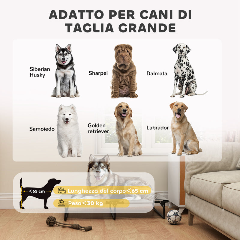 Letto per Cani Grandi Pieghevole 107x61x20 cm da Interno ed Esterno con Tessuto a Rete Grigio Chiaro  