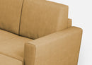 Divano 2 Posti con Pouf 172x145x85 cm Yasel in Tessuto Ocra
