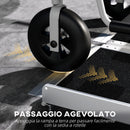 Rampa Pieghevole per Sedia a Rotelle 122x73,5 cm in Alluminio con Rivestimento Antiscivolo e Bordi Nero      