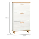 Scarpiera Salvaspazio 3 Cassetti 2 Ripiani 70x23,5x122 cm in Truciolato Bianco