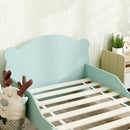 Struttura Letto Singolo per Bambini Orso 143,5x80x55 cm con Sponde Laterali in Legno Verde 