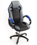 Sedia Poltrona Presidenziale da Gaming Ufficio in Similpelle Bozzini Sport Racing Blu