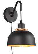 Applique da Interno Attacco E27 in Metallo Nero Opaco