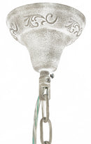 Lampadario Elegant in Metallo Bird Bianco Antique