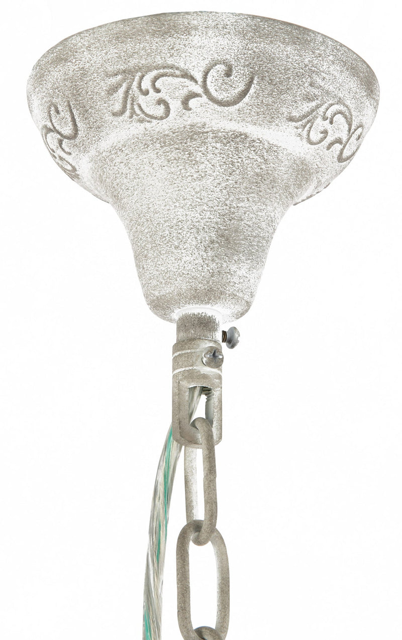 Lampadario Elegant in Metallo Bird Bianco Antique