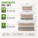 Set 4 Pezzi Contenitori con Coperchio Spring Box 1L + 1M + 2XS in Plastica Bianco Trasparente      