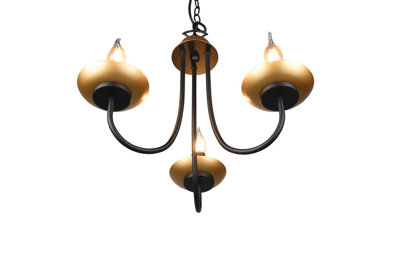 Lampadario Sospeso da Interno Attacco E14 in Metallo Nero Opaco