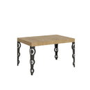 Tavolo Allungabile 140-400x90x77 cm Karamay Quercia Natura Telaio Antracite 