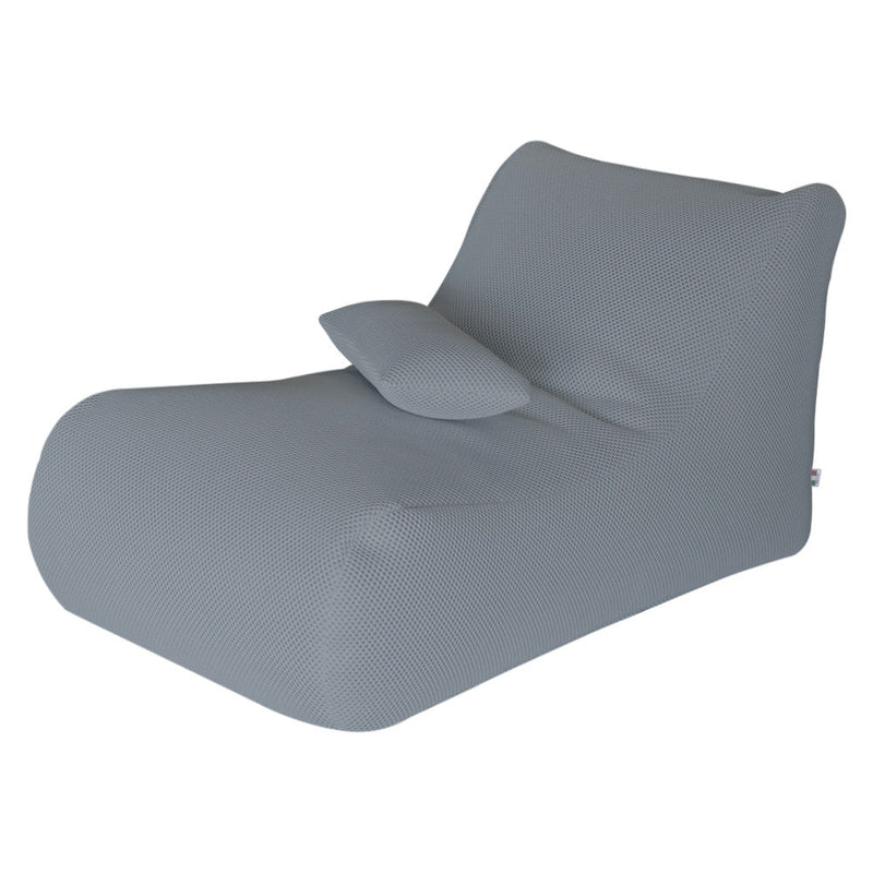 Lettino Chaise Lounge 120x70x65 cm con Cuscino in Poliestere Armonia Grigio Chiaro