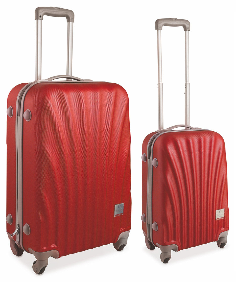 Set 2 Valigie Trolley Rigide in ABS 4 Ruote TSA Soriani Rosso ...