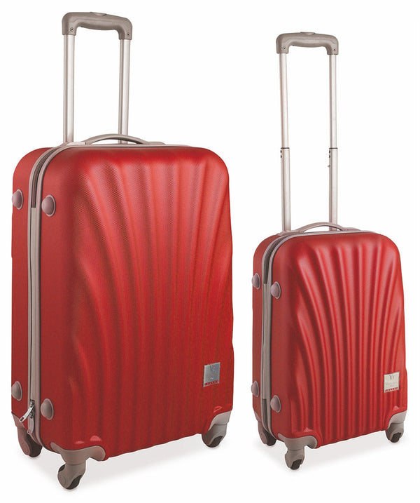 Set 2 Valigie Trolley Rigide in ABS 4 Ruote TSA Soriani Rosso sconto