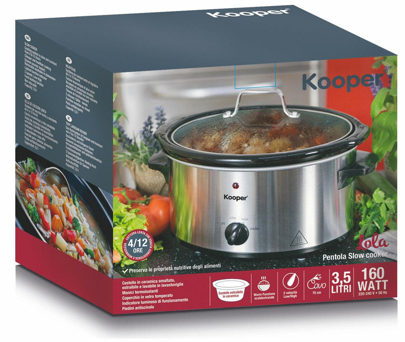 Pentola Elettrica 160W 3,5 Litri Kooper Slow Cooker