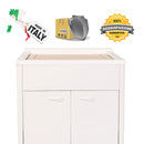 Mobile Lavatoio da Esterno in Polipropilene e Alluminio 60x60x83 cm Bianco  