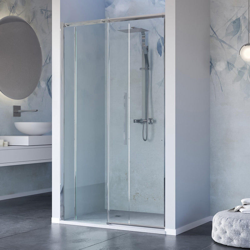Porta Parete Doccia 1 Anta Scorrevole in Cristallo Trasparente 8mm H200 Bonussi Eliane Varie Misure