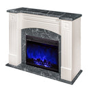 Camino Elettrico da Pavimento 90x115x32 cm Effetto Fiamma 1500W Magnolia & Lorance Ivory/dark gray