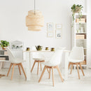 Set 4 Sedie Ergonomiche 53,5x48,5x83 cm Gambe in Legno Candice Bianco