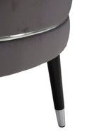 Puff Paris xxl Grigio/Argento Ø90x46 cm in Legno e Spugna Grigio e Nero