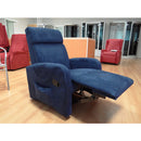 Poltrona Relax Antheia Manuale Reclinabile Vibrante Riscaldante in Microfibra Blu