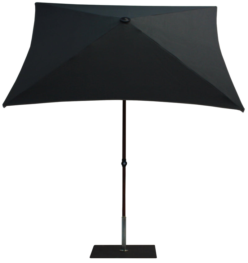 Ombrellone da Giardino 2x2 m Palo Ø38 mm in Alluminio Effetto Legno Tessuto Poliestere Trend Wood Antracite