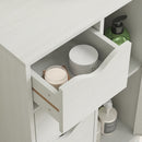 Mobile Bagno con 4 Cassetti e Armadietto 54x29x83 cm Maniglie Ritagliate in Legno Bianco      
