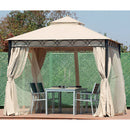 Gazebo da Giardino in Ferro 3x3xH2,90m Rama Giunone Ecrù