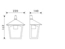 Lampada Mezza Lanterna Colore Grigio per Esterno Linea Argon Sovil