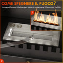 Camino a Bioetanolo da Pavimento Stile Classico 45x28x54 cm Bruciatore da 1,2L in Acciaio Nero