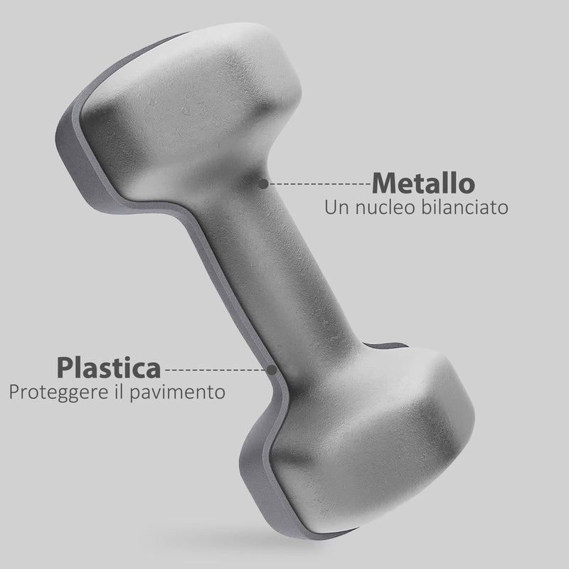 Set 2 Manubri Palestra 10 kg Pesi esagonali per Allenamento Grigio