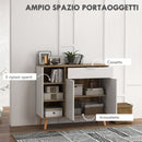 Mobile Multiuso Salvaspazio 95x35x85 cm in Truciolato Bianco