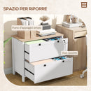 Armadietto Portadocumenti con 2 Cassetti per Documenti A4 con Chiavi 76x40x76 cm Bianco 