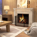 Parascintille con Antine 96x60cm Pieghevole a 3 Pannelli in Metallo Nero 