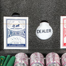 Set 600 Fiches da Poker 2 Mazzi di Carte Tappetino con Valigetta Nero     