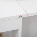 Tavolo Pieghevole Salvaspazio con 4 Sgabelli in Legno Truciolato Bianco