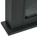 Camino a Bioetanolo da Pavimento 73x20x75 cm Bruciatore da 0,9L in Acciaio Verniciato  Nero Opaco 