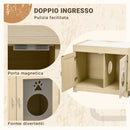 Mobile Lettiera Casetta Cuccia per Gatti con Albero Tiragraffi 107x54x70 cm Rovere 