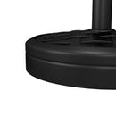 Base per Ombrellone Rotonda da 18kg Ø45x36 cm in HDPE Cemento e Acciaio Nero   