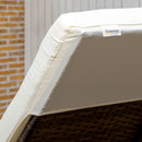 Set 2 Lettini Prendisole con Cuscini Imbottiti e Tavolino in Rattan PE   Marrone e Beige